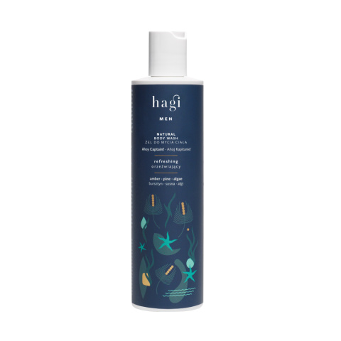 HAGI Naturalny żel do mycia ciała dla mężczyzn AHOJ KAPITANIE 300 ml HAGI Naturalny żel do mycia ciała dla mężczyzn AHOJ KAPITANIE 300 ml