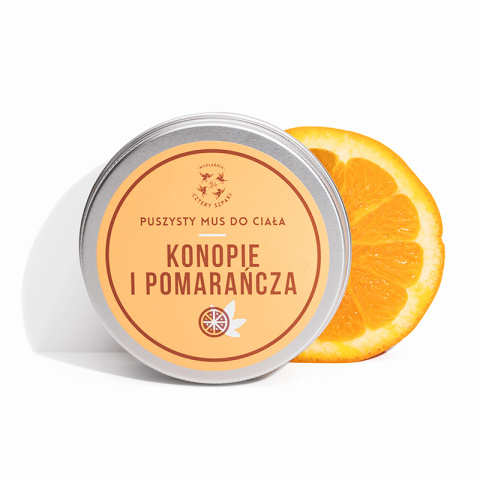 Mus do ciała Konopie i Pomarańcza 150 ml – odżywcza formuła z masłem shea i olejem konopnym. Mus do ciała Konopie i Pomarańcza 150 ml – odżywcza formuła z masłem shea i olejem konopnym.