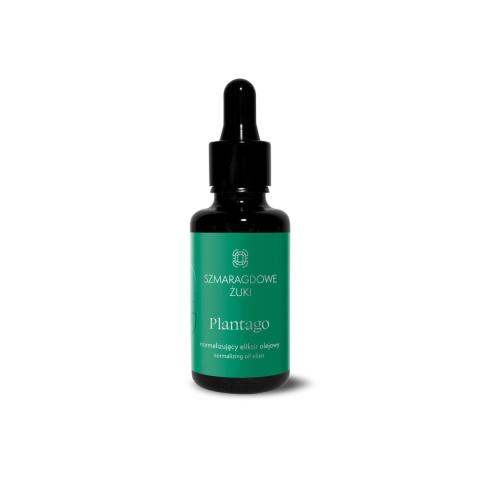 SZMARAGDOWE ŻUKI Plantago - normalizujący eliksir olejowy 10 ml SZMARAGDOWE ŻUKI Plantago - normalizujący eliksir olejowy 10 ml