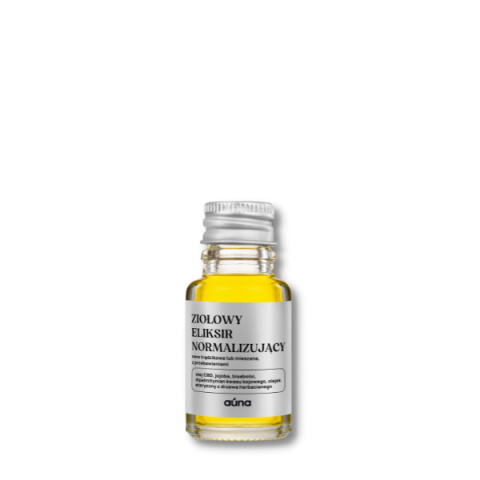 AUNA Ziołowy eliksir Normalizujący z olejkiem CBD - 10 ml AUNA Ziołowy eliksir Normalizujący z olejkiem CBD - 10 ml
