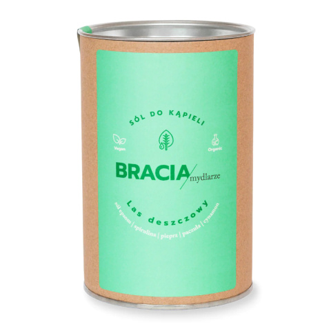 Bracia Mydlarze Sól do kąpieli ze spiruliną Las deszczowy 300g Bracia Mydlarze Sól do kąpieli ze spiruliną Las deszczowy 300g