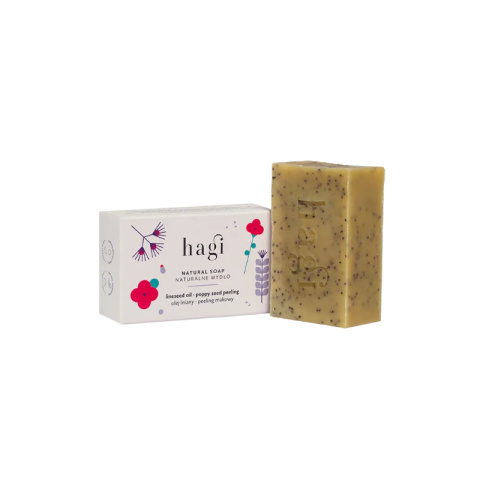 HAGI Naturalne mydło lniane z peelingiem makowym 100 g HAGI Naturalne mydło lniane z peelingiem makowym 100 g