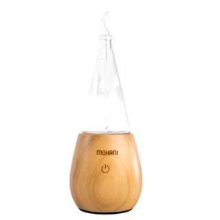 MOHANI Nebulizator - dyfuzor olejków eterycznych Mohani - jasne drewno, szklany stożek