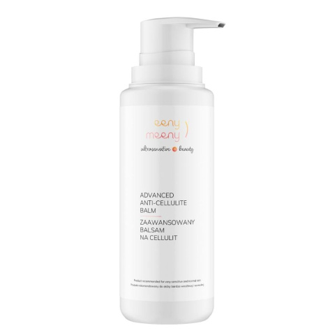 eeny meeny Zaawansowany balsam na cellulit 200 ml – kosmetyk w białym opakowaniu z różowymi akcentami eeny meeny Zaawansowany balsam na cellulit 200 ml – kosmetyk w białym opakowaniu z różowymi akcentami
