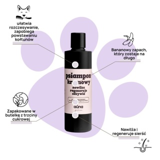 AUNA Psishampoo CREAM Зволожуючий і регенеруючий шампунь для собак БАНАН 250 мл