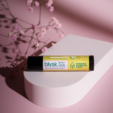 Bydgoska Wytwórnia Mydła Naturalny balsam do ust błysk lemoniada 5 ml Bydgoska Wytwórnia Mydła Naturalny balsam do ust błysk lemoniada 5 ml