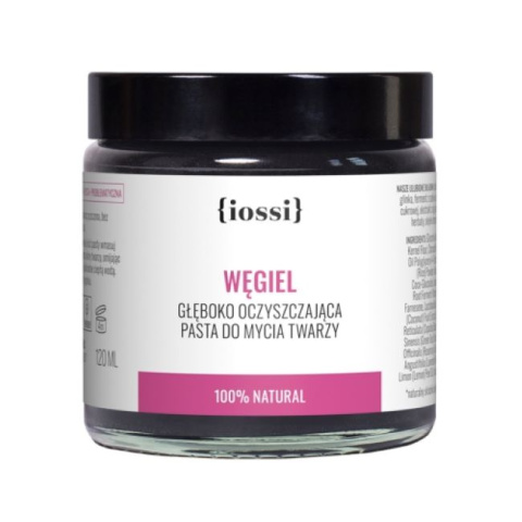 IOSSI pasta do twarzy z węglem aktywnym – oczyszczająca, naturalna 120 ml IOSSI pasta do twarzy z węglem aktywnym – oczyszczająca, naturalna 120 ml