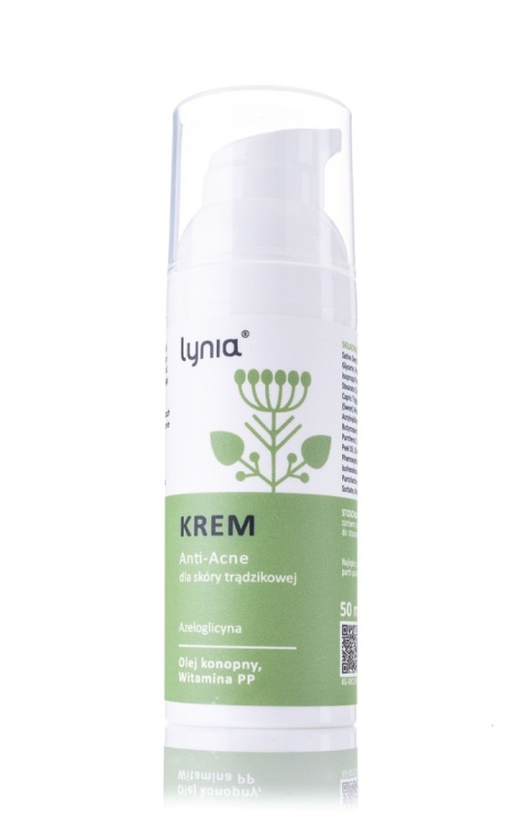 Lynia Krem Anti-Acne z azeloglicyną (4%) oraz olejem konopnym 50 ml