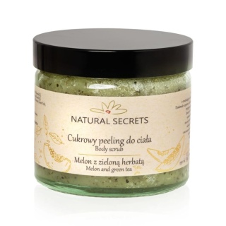 NATURAL SECRETS Peeling cukrowy - orzeźwiający melon z zieloną herbatą 250 ml