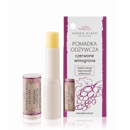 NATURAL SECRETS Pomadka odżywcza z olejem avocado i witaminą E - czerwone winogrona