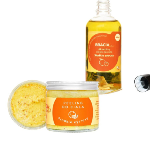 Zestaw Olejek 100 ml + Peeling Słodkie Cytrusy 250 g Zestaw Olejek 100 ml + Peeling Słodkie Cytrusy 250 g