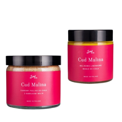 Zestaw Peeling + Masło do ciała MALINOWE