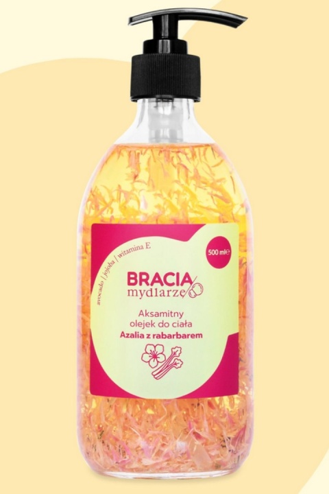 Bracia Mydlarze Aksamitny olejek do ciała XXL Azalia z rabarbarem 500 ml