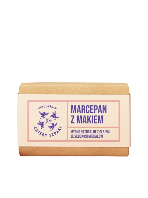 MYDLARNIA CZTERY SZPAKI Naturalne mydło w kostce Marcepan z makiem